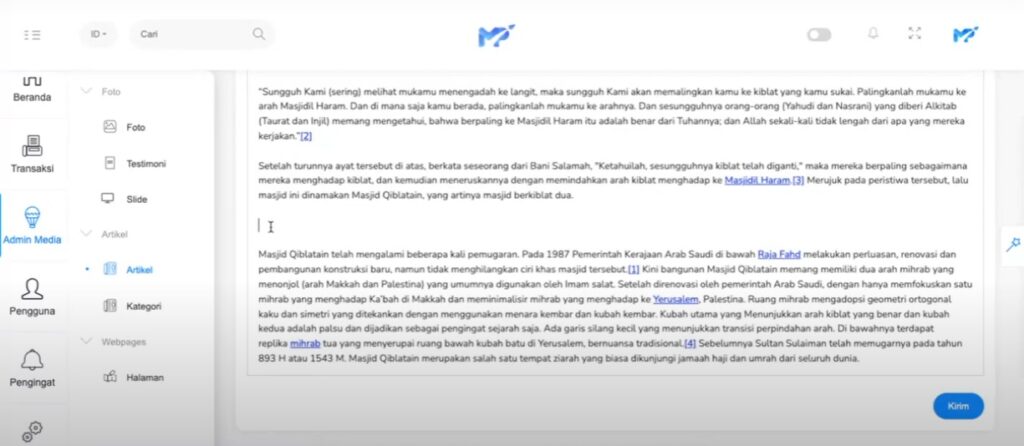 Arahkan kursor di area yang hendak di-embed video, Sumber: dokumentasi pribadi